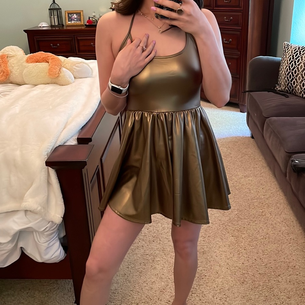 American apparel gold dress size medium